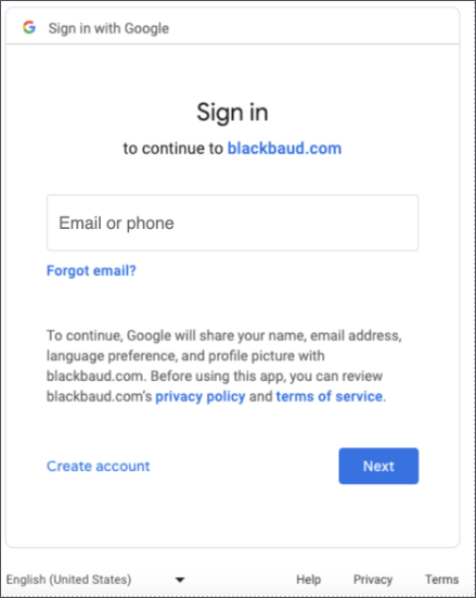 Sign in with Google